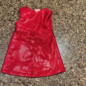 American Girl Sized 18" Doll Red Shimmery Dress Handmade